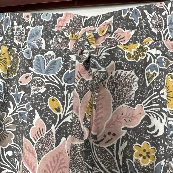 Loft Pull on Pants Size XL Floral Straigth Leg Pockets - Picture 2 of 11